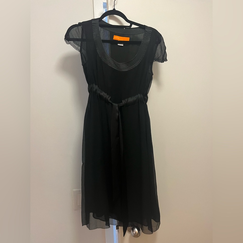 Cynthia By Cynthia Steffe Black MIDI Dress. Silk trimming. Very good condition
